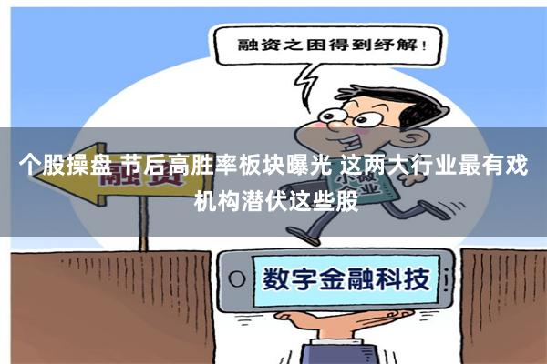 个股操盘 节后高胜率板块曝光 这两大行业最有戏 机构潜伏这些股