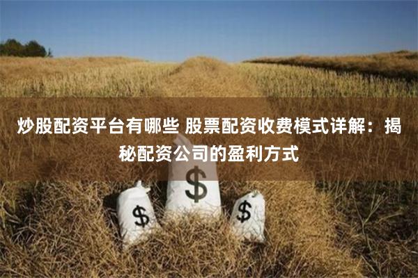 炒股配资平台有哪些 股票配资收费模式详解：揭秘配资公司的盈利方式